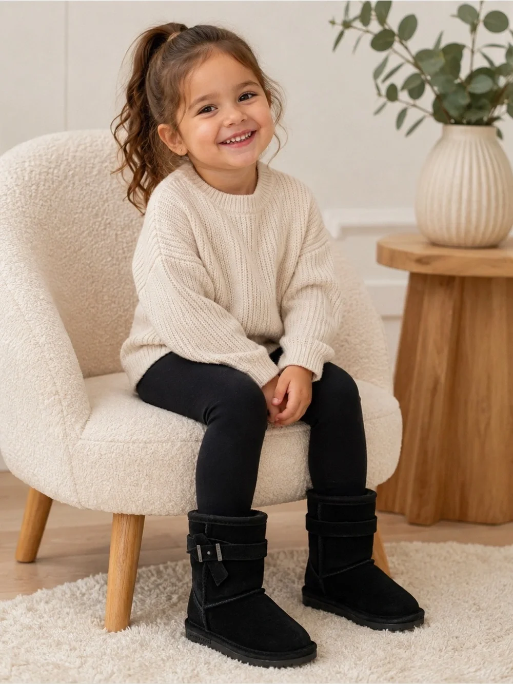 BearPaw Boot Infant/Toddler Shoes Size 8, Color: Black